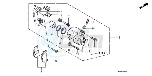 REAR BRAKE CALIPER (SH1259/1509) blueprint