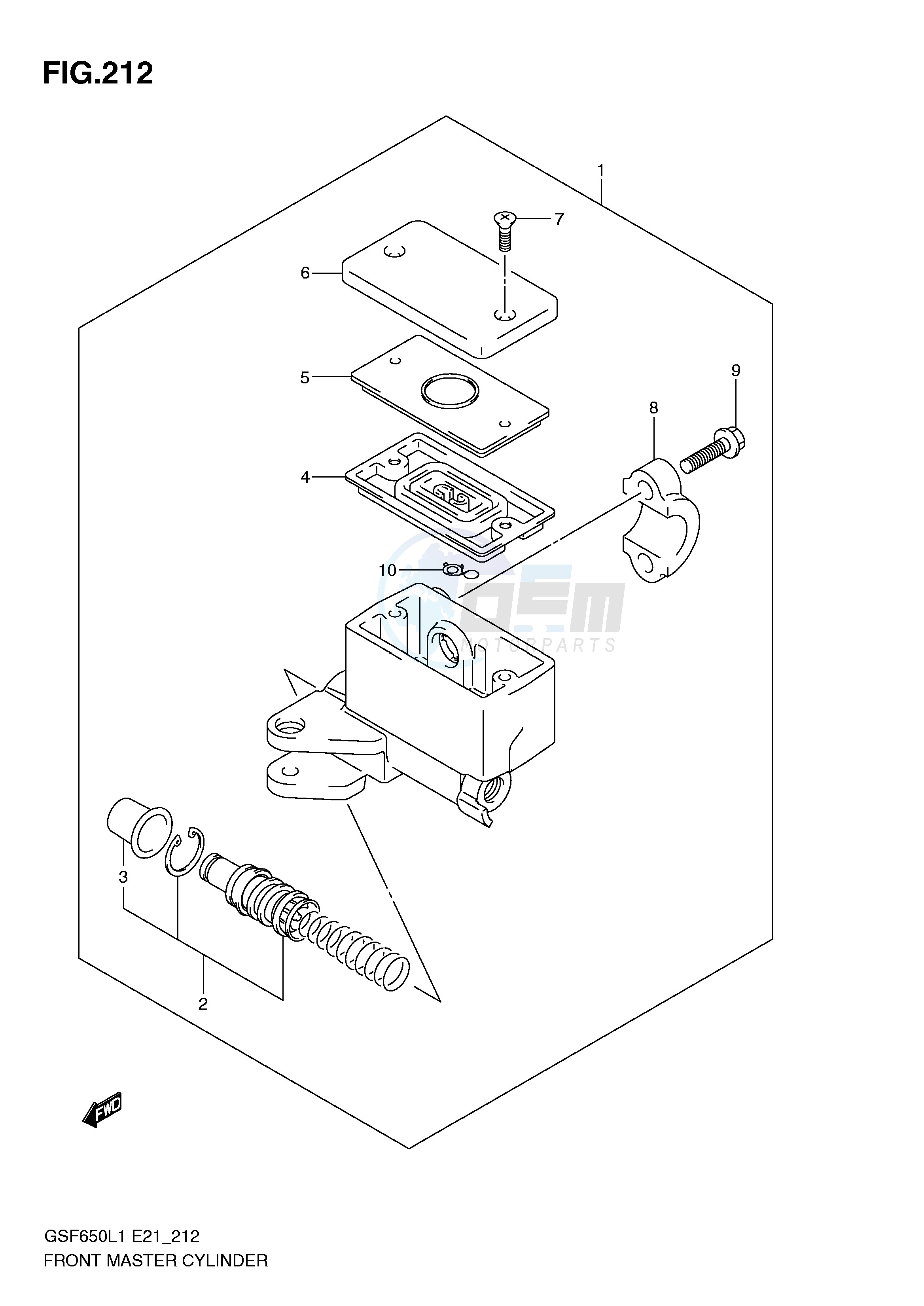 FRONT MASTER CYLINDER (GSF650SUAL1 E21) blueprint