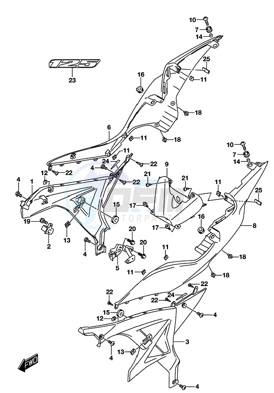 FRAME COVER (GSX-S125MLL8 P21) (FOR 291) image