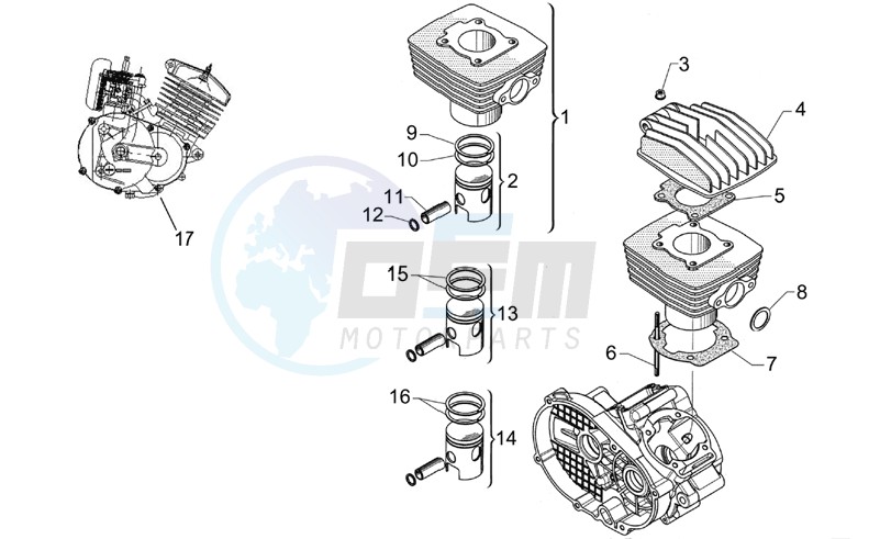 Head - Cylinder - Piston blueprint