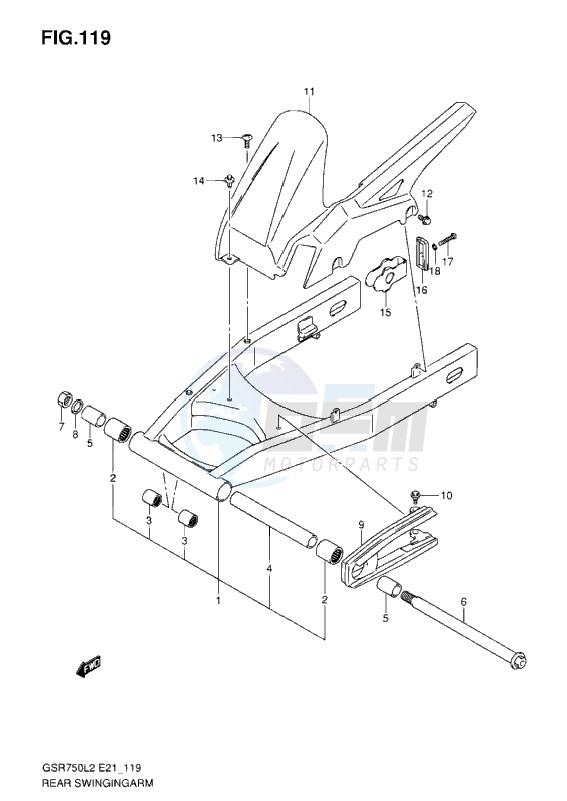 REAR SWINGING ARM L2 blueprint