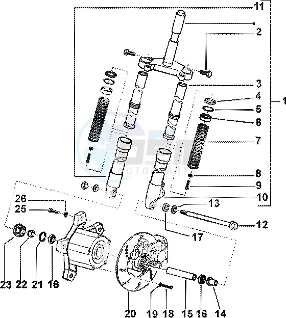 Fork-disc brake blueprint