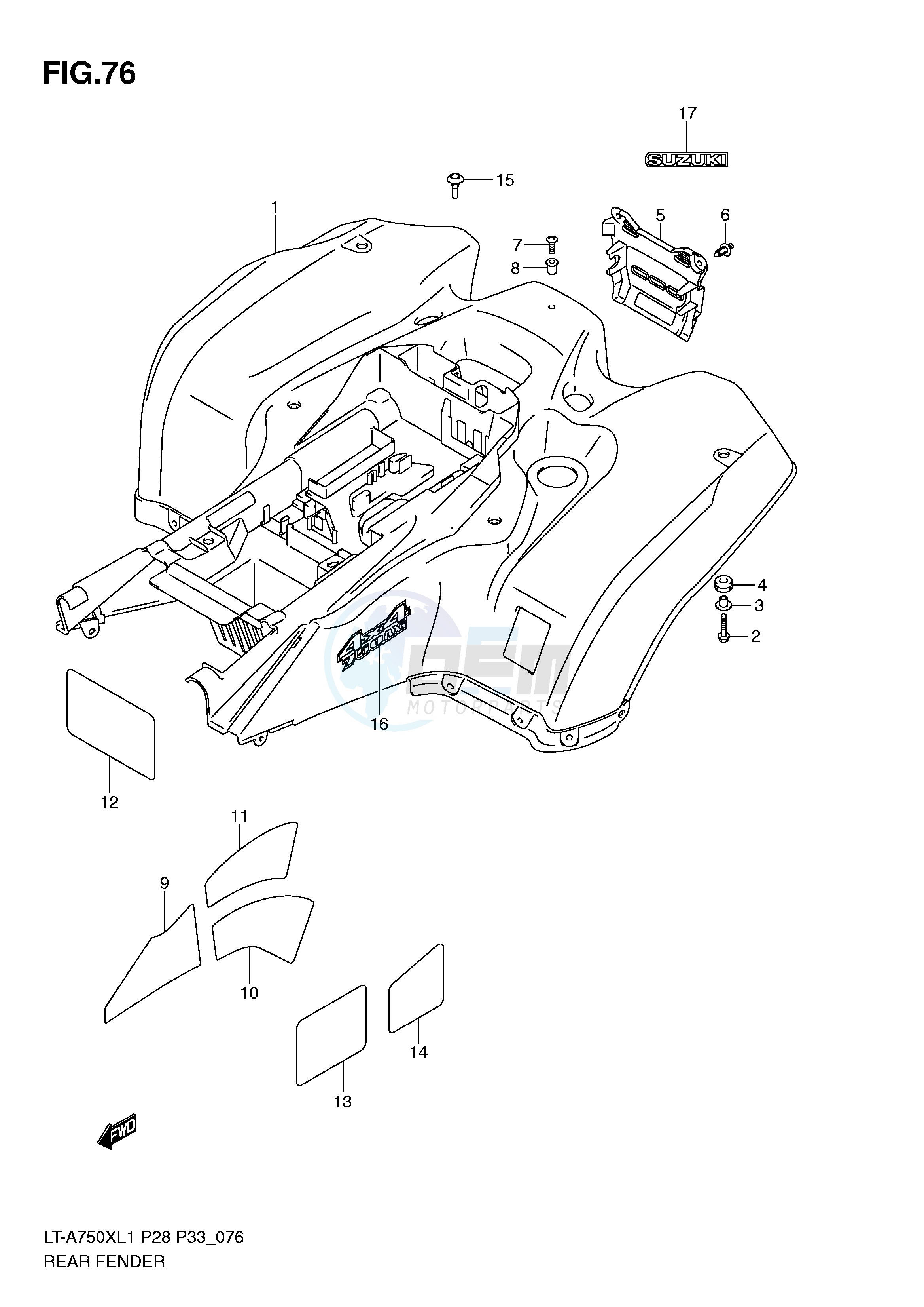 REAR FENDER (LT-A750XZL1 P28) blueprint
