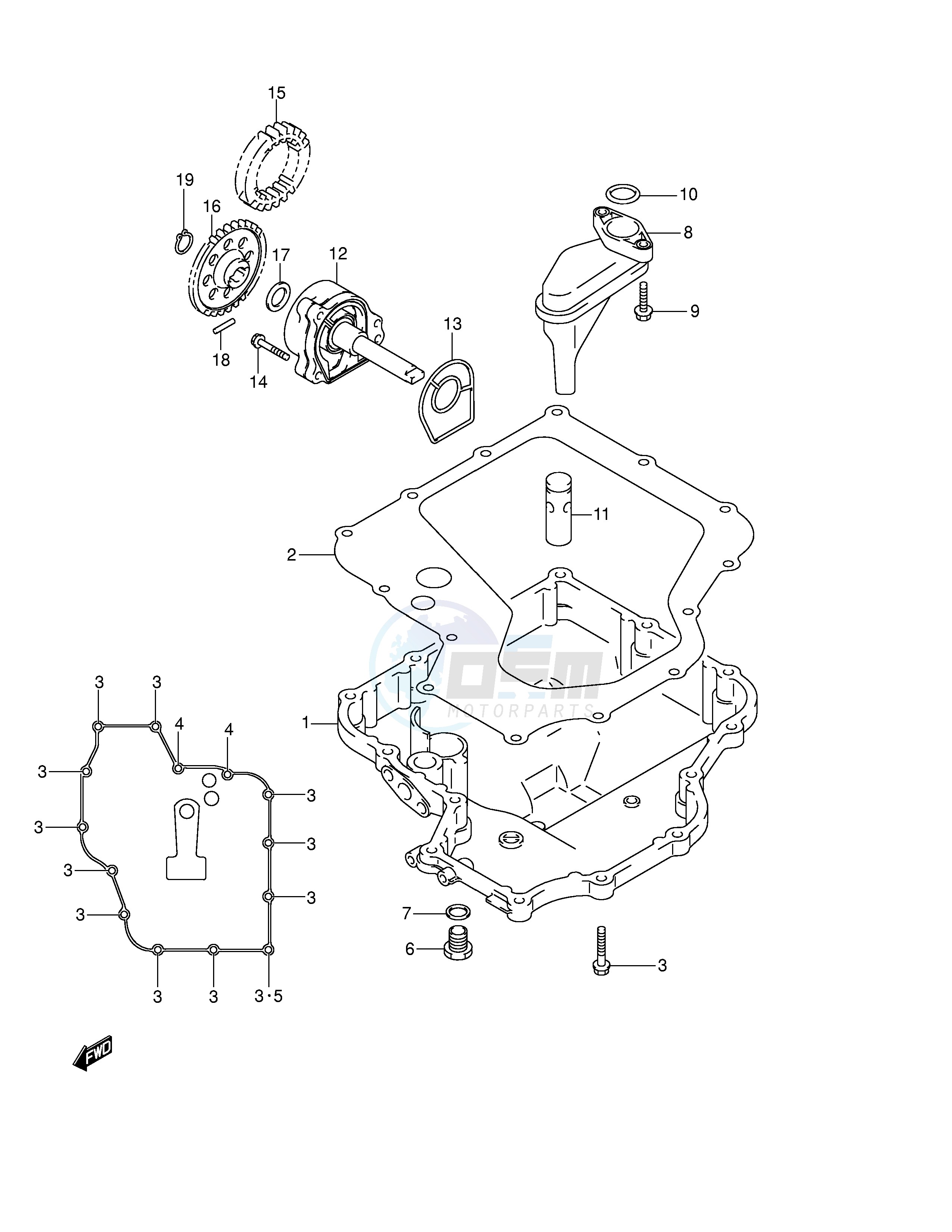 OIL PAN OIL PUMP image