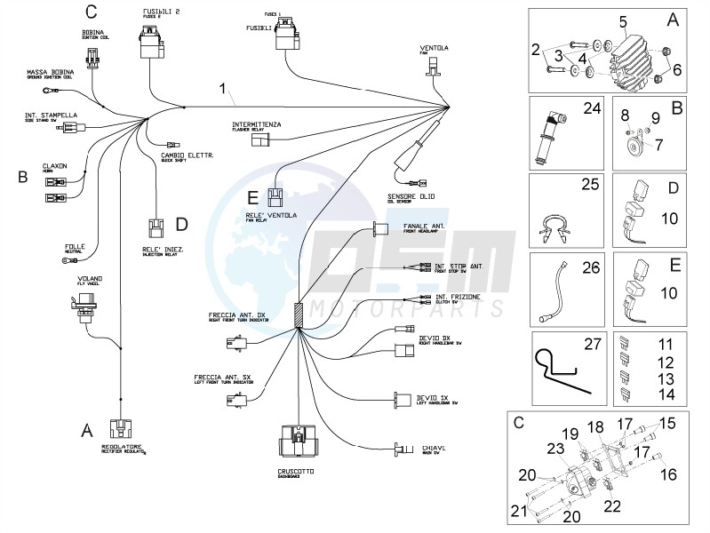 Front electrical system blueprint