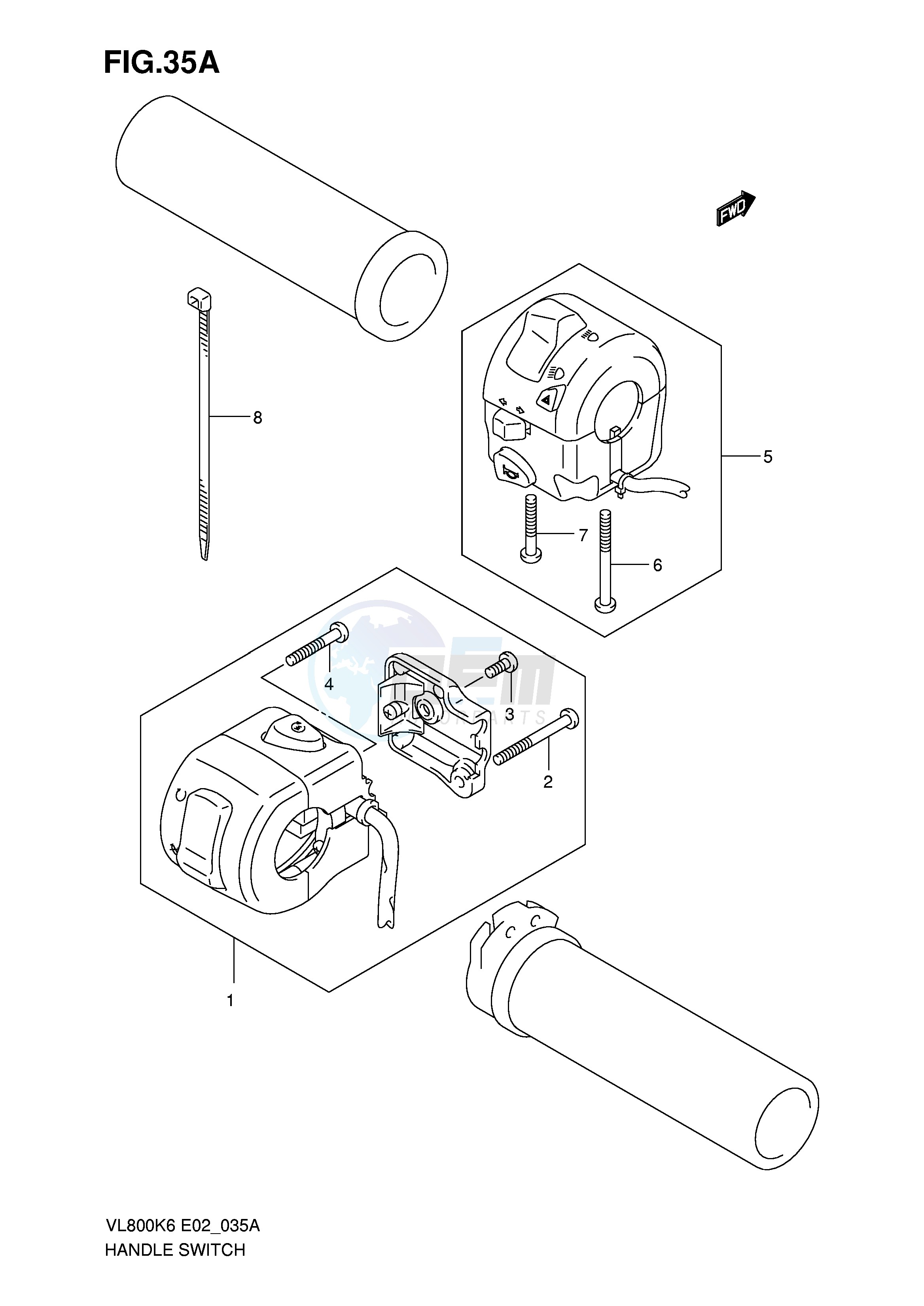 HANDLE SWITCH (MODEL K7 K8 K9 L0) blueprint