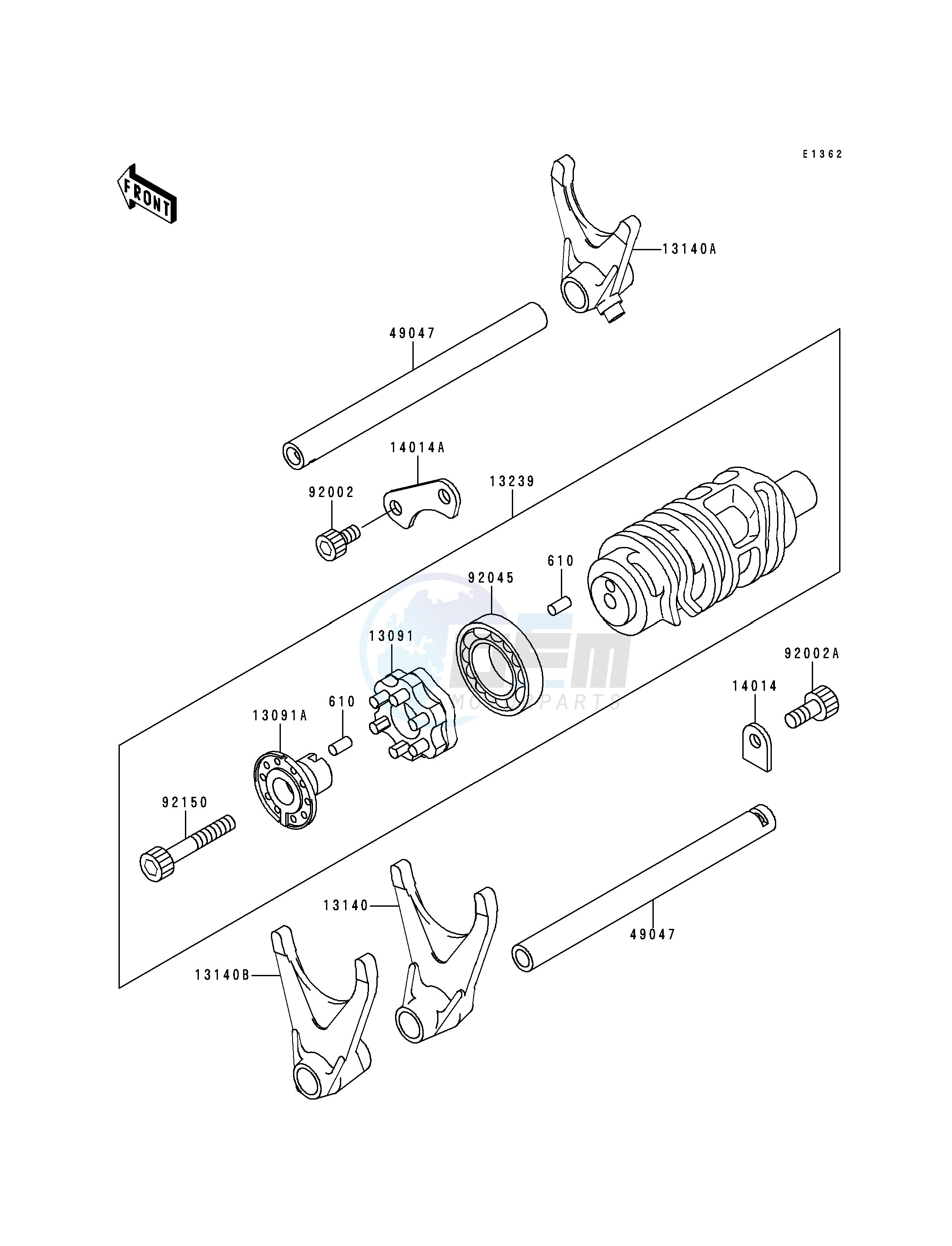 GEAR CHANGE DRUM_SHIFT FORK-- S- - image