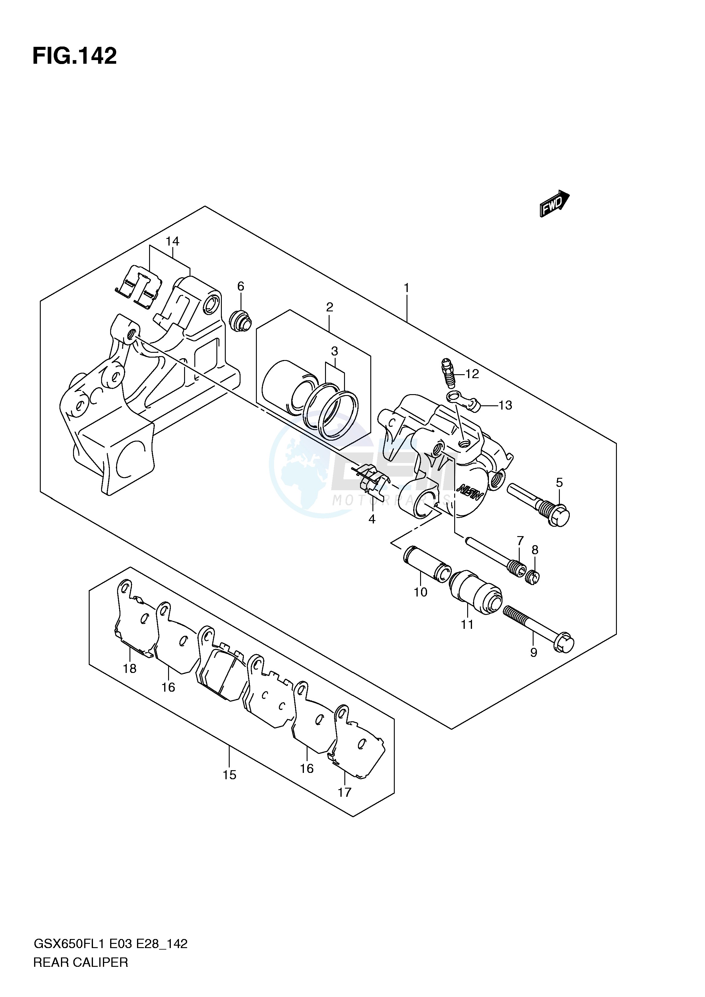 REAR CALIPER (GSX650FL1 E33) blueprint