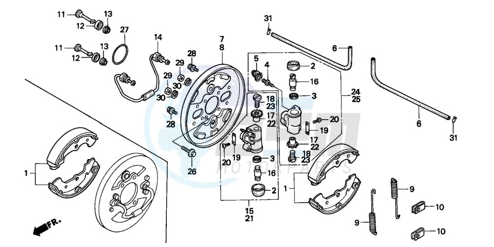 FRONT BRAKE PANEL (TRX300FW) blueprint