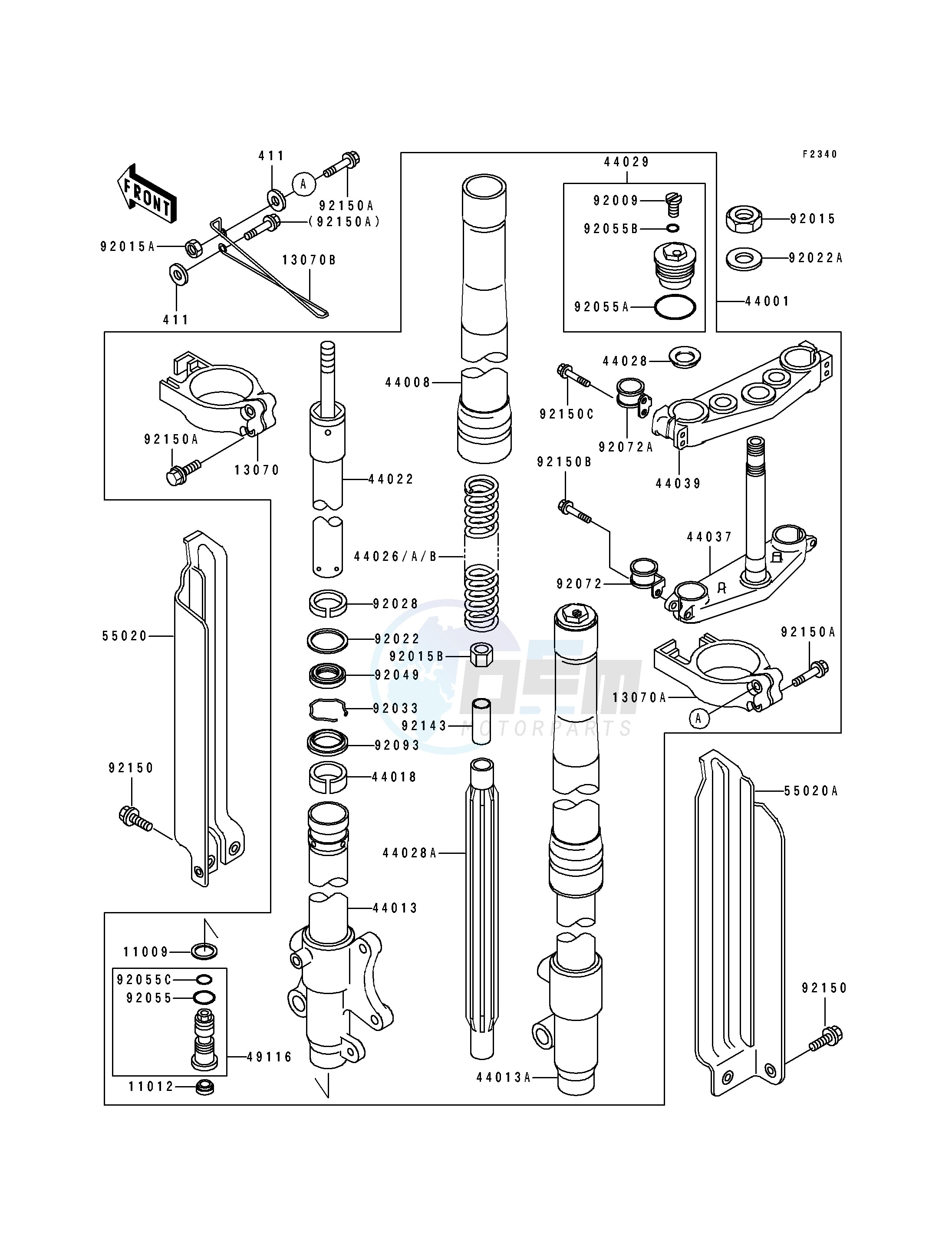 FRONT FORK -- KDX250-D1- - image