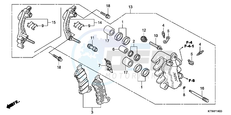 FRONT BRAKE CALIPER blueprint