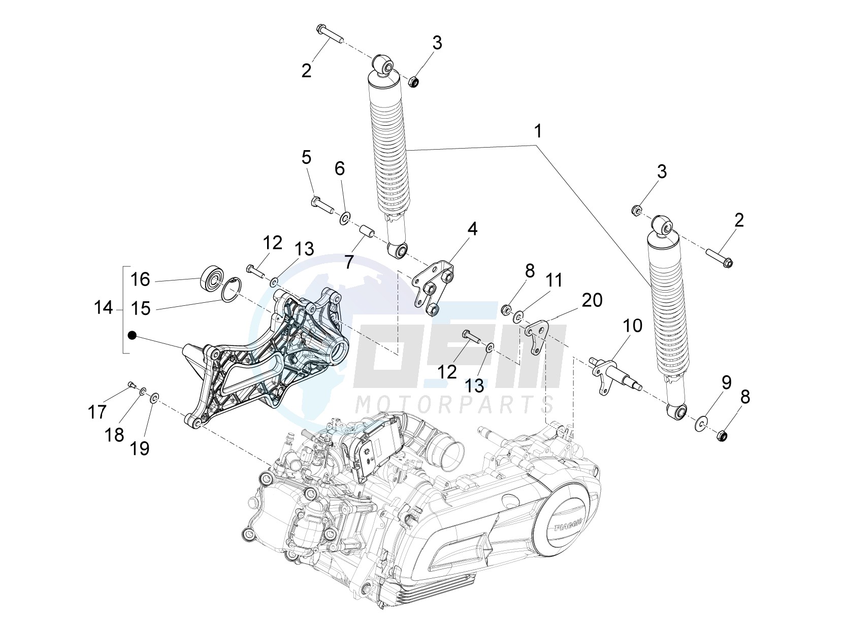 Rear suspension - Shock absorber/s image