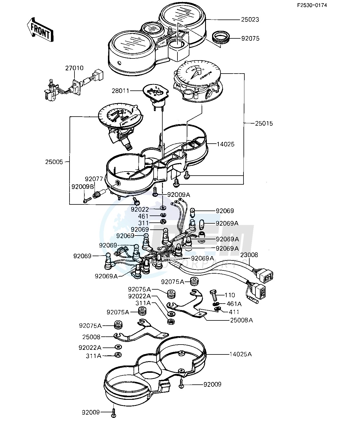 METERS -- KZ1100-A3- - blueprint