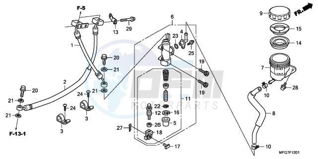 REAR BRAKE MASTER CYLINDER (CB600FA/FA3) blueprint