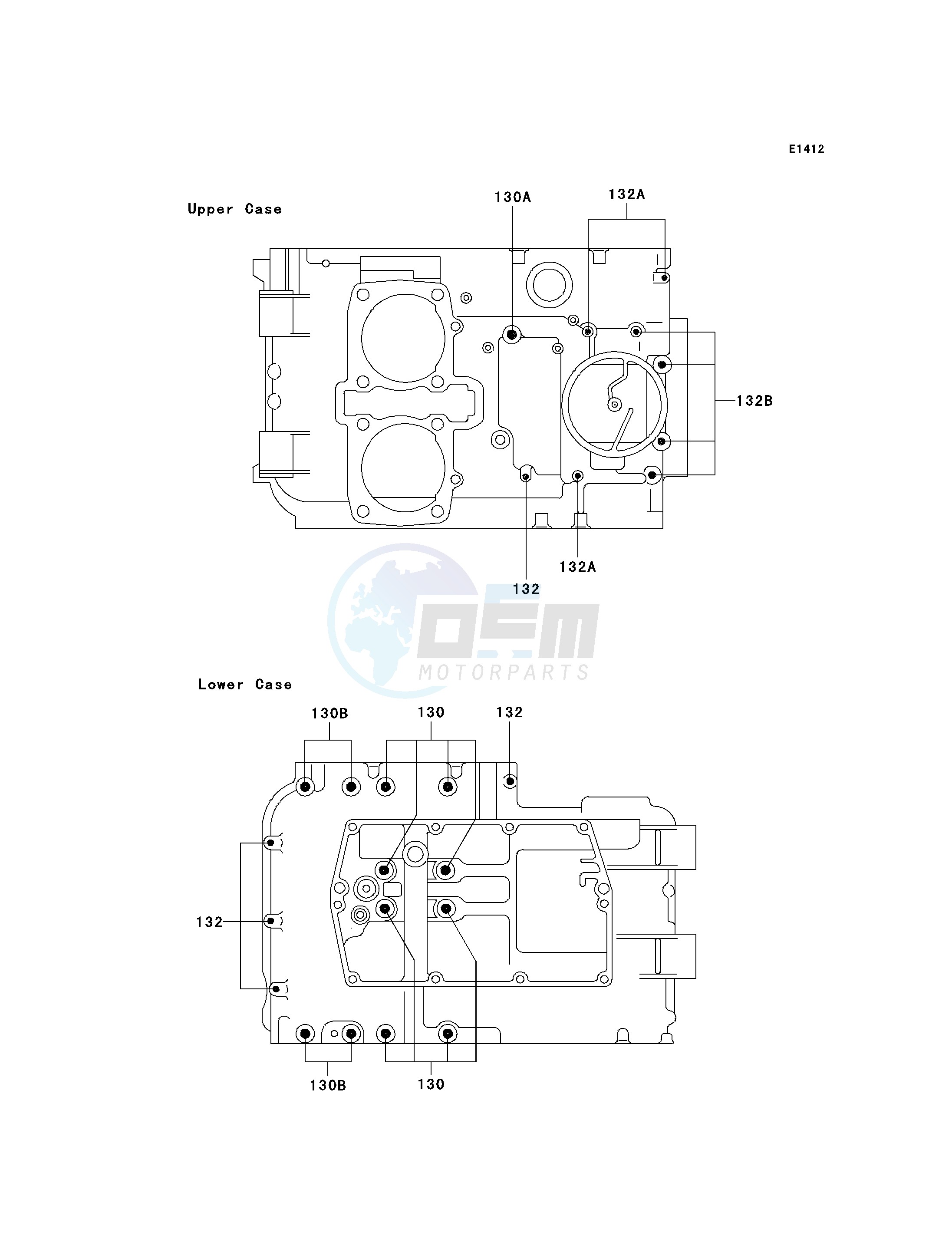 CRANKCASE BOLT PATTERN blueprint