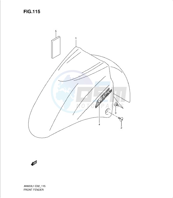 FRONT FENDER (AN650AL1 E19) blueprint