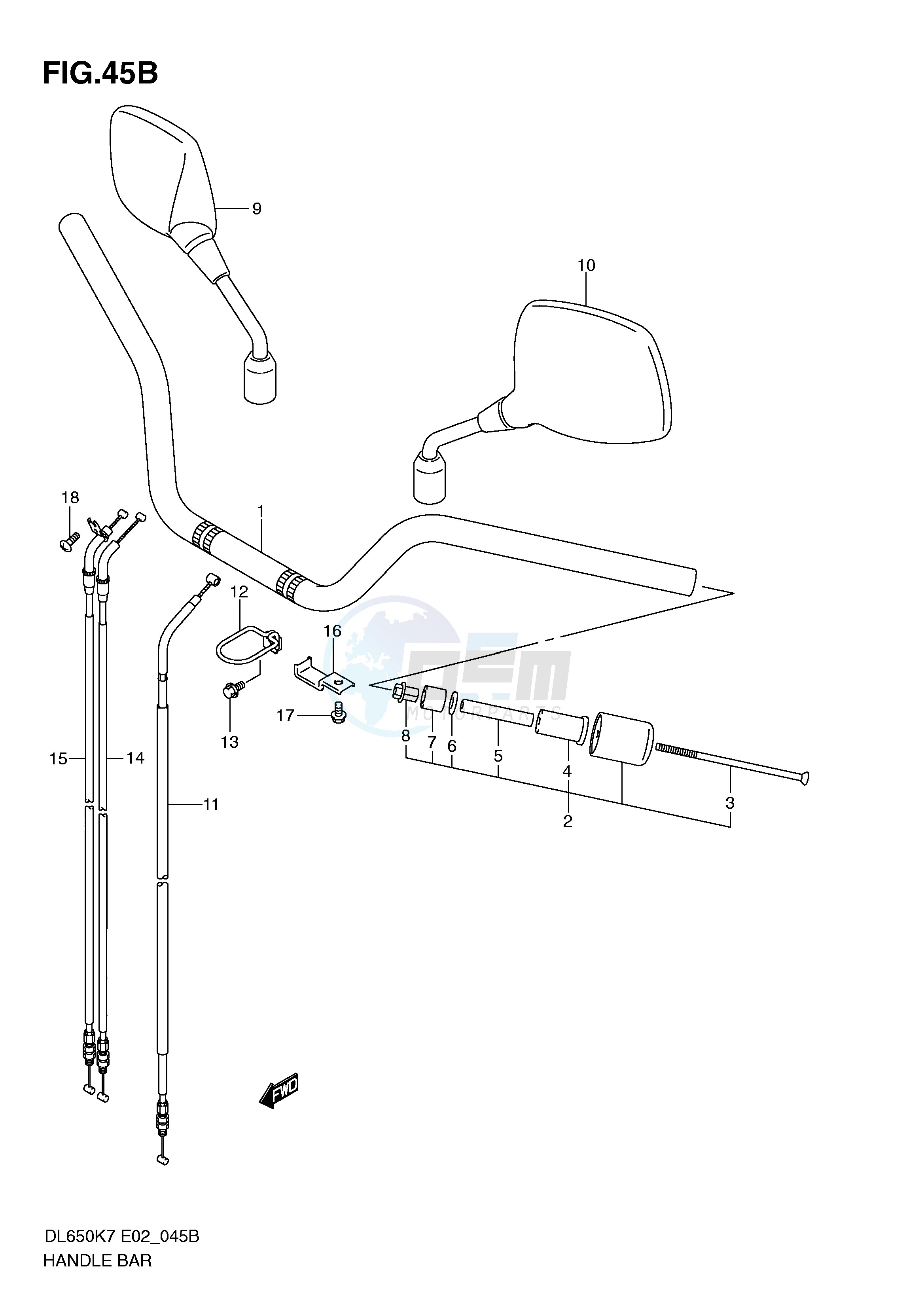 HANDLEBAR (MODEL K9 P37 MODEL L0) blueprint