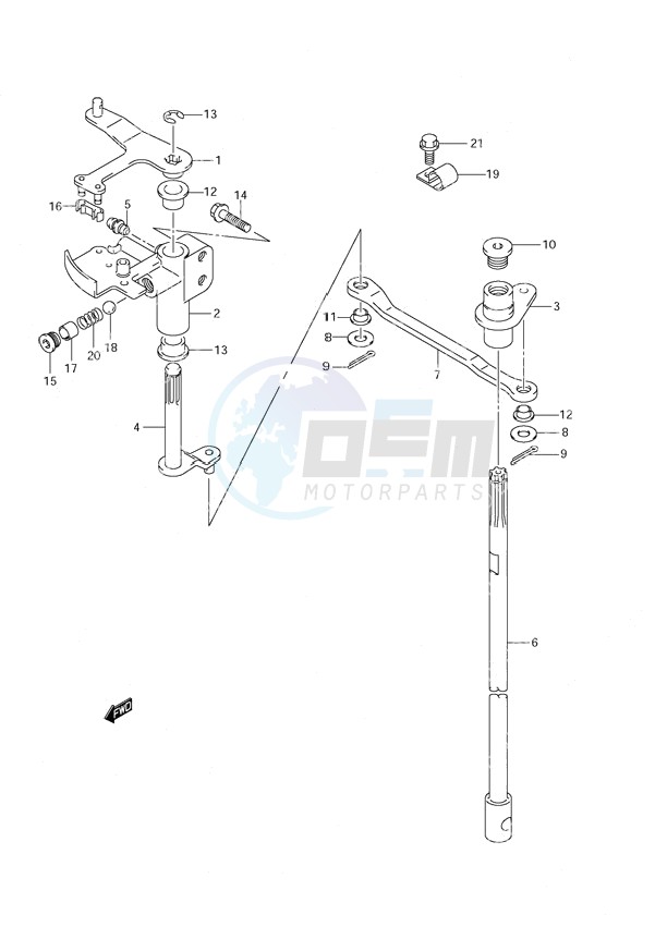 Clutch Shaft DF 140T (S/N 682149 & Newer) DF 140Z (S/N 680234 & Newer) image