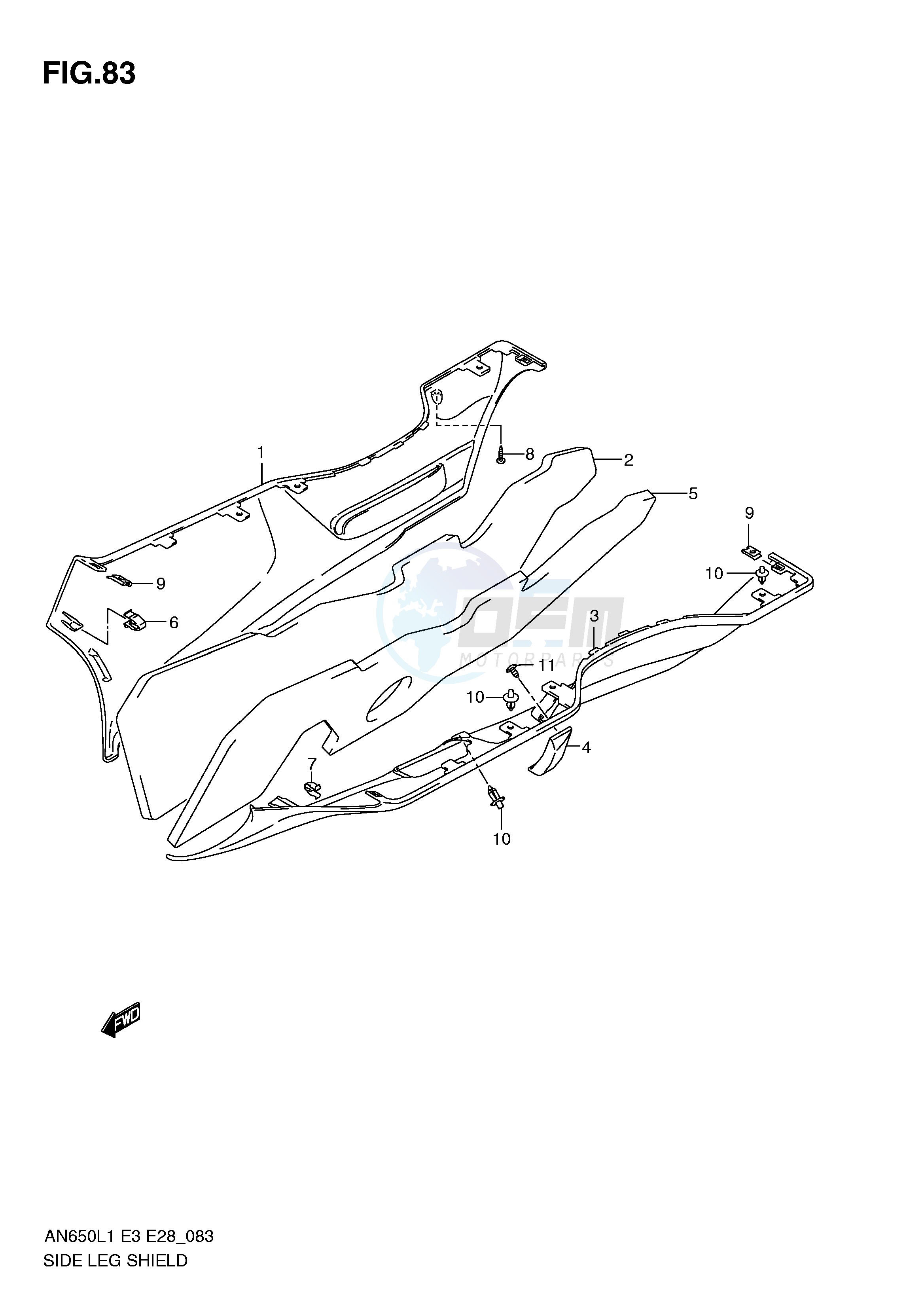 SIDE LEG SHIELD (AN650L1 E3) blueprint