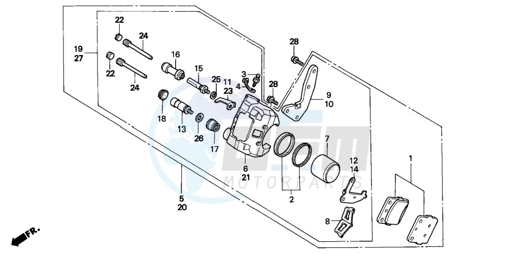 FRONT BRAKE CALIPER blueprint