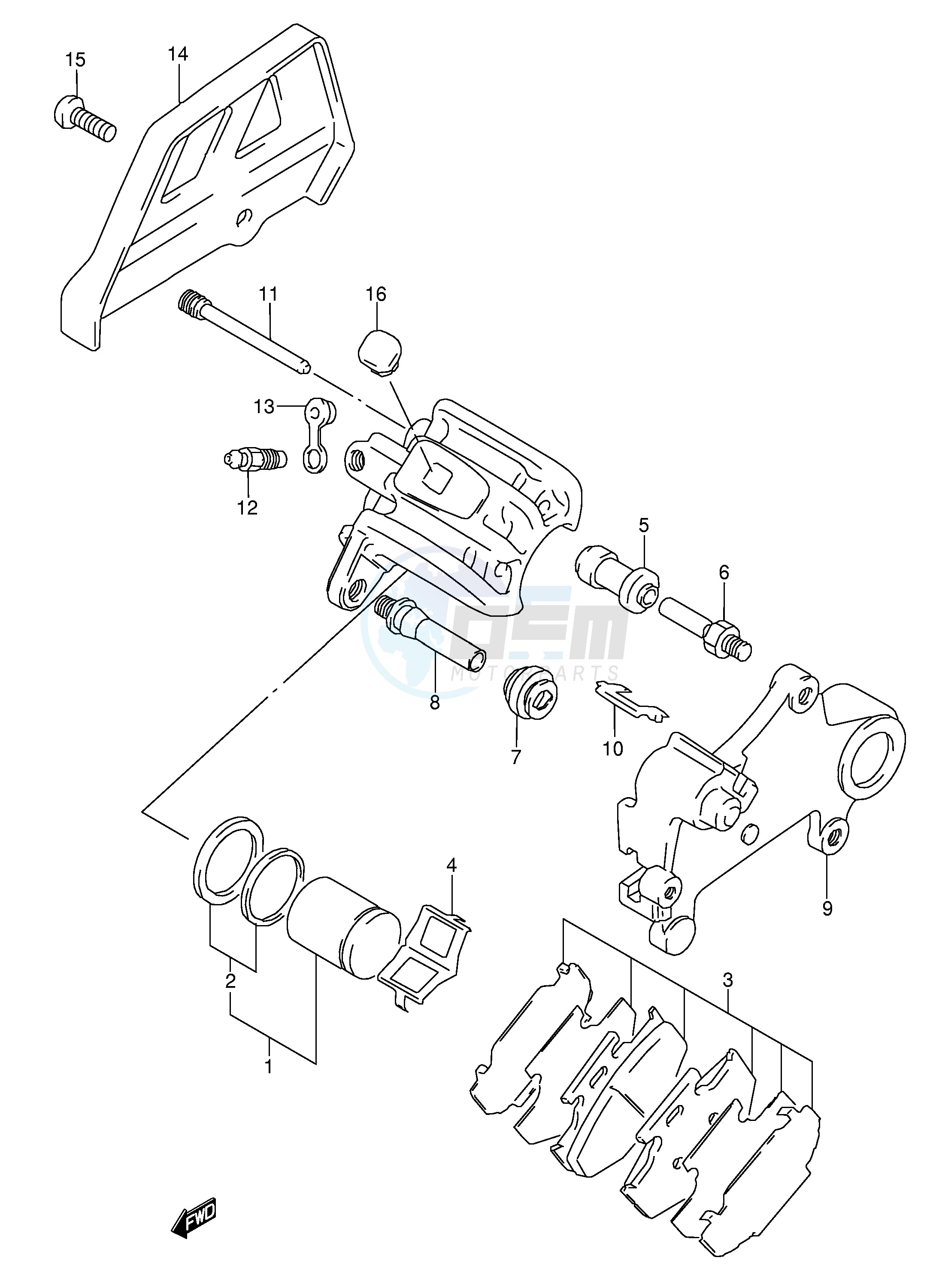 REAR CALIPER (MODEL S T) blueprint
