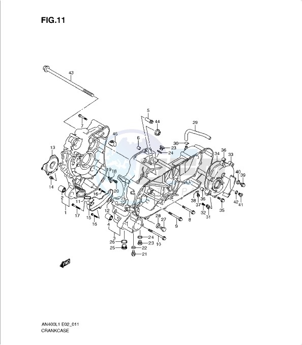 CRANKCASE (AN400ZAL1 E51) blueprint
