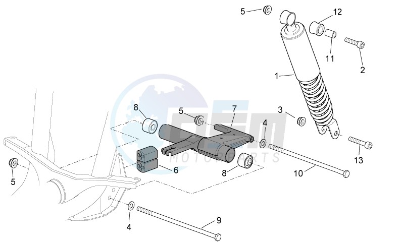 R.shock absorber-connect. Rod image