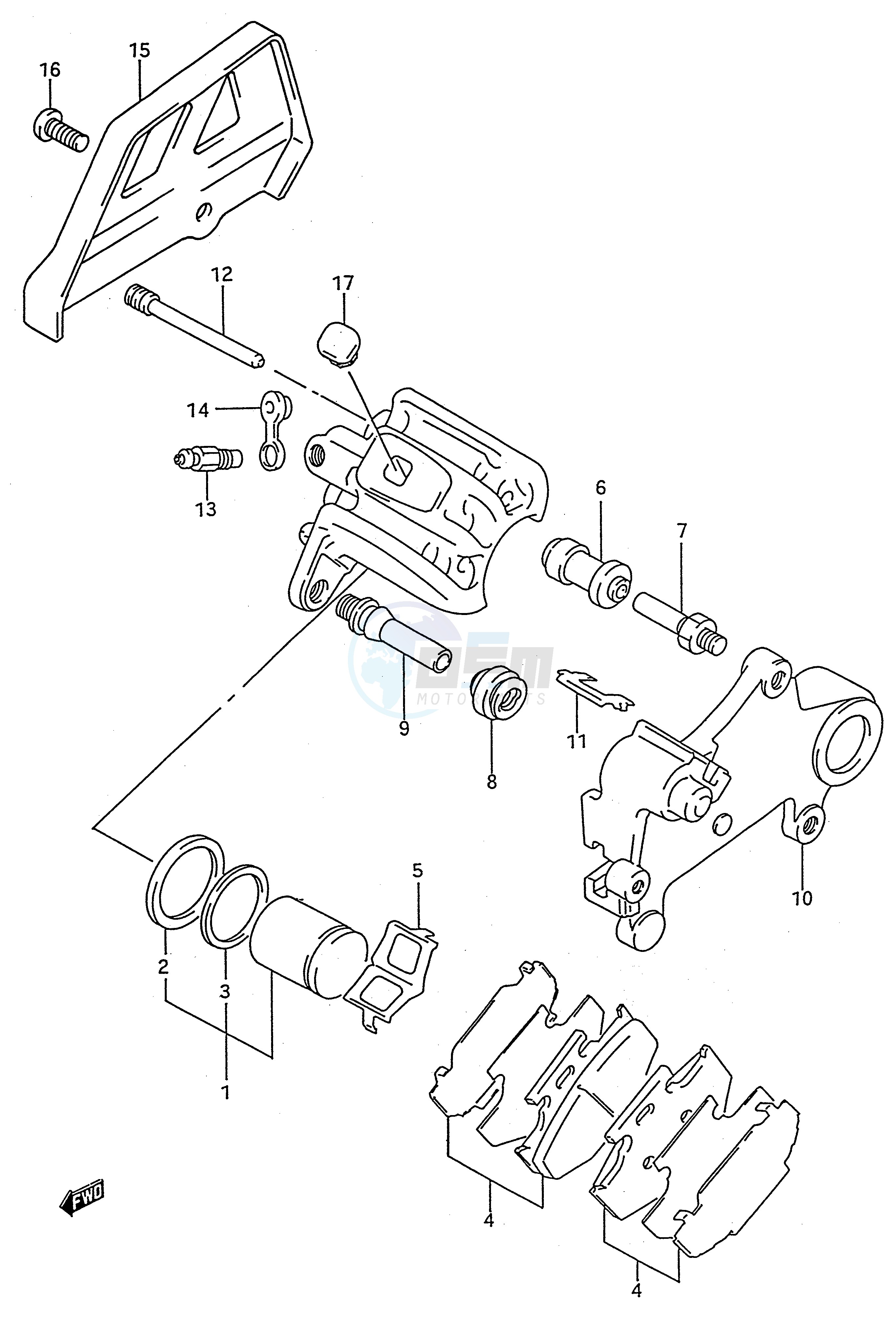 REAR CALIPER (MODEL P R) blueprint