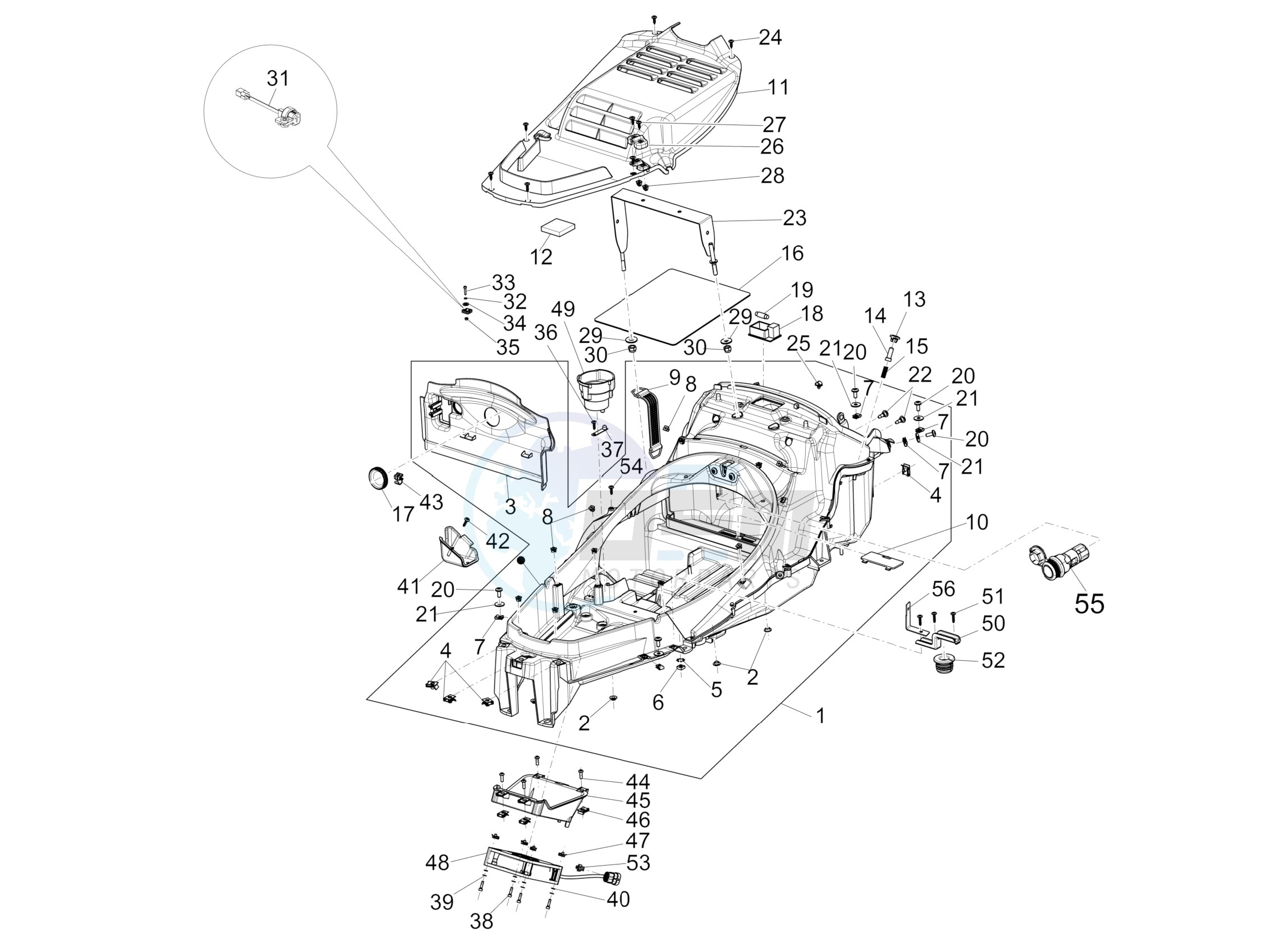 Helmet box - Undersaddle blueprint