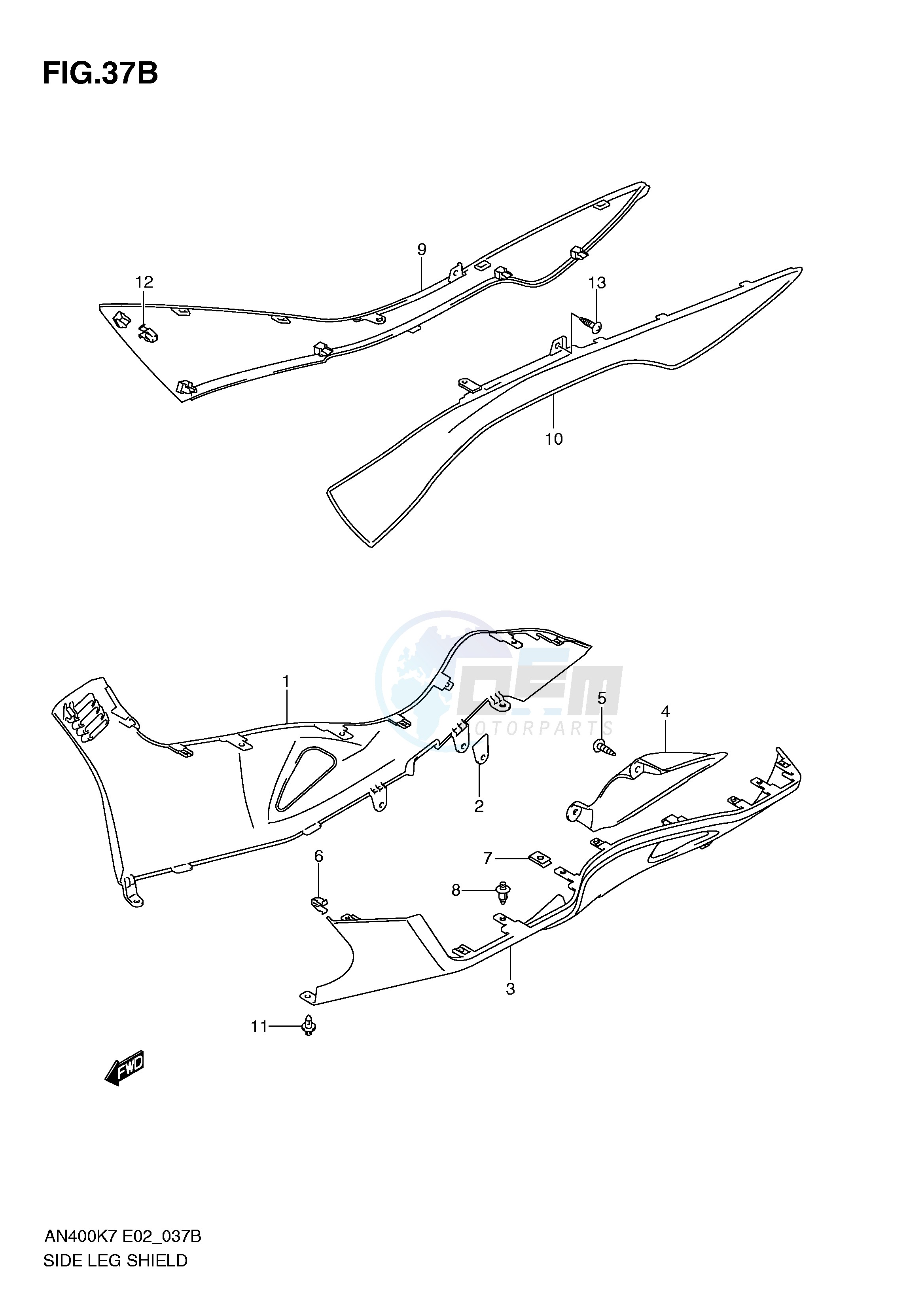 SIDE LEG SHIELD (MODEL L0) blueprint