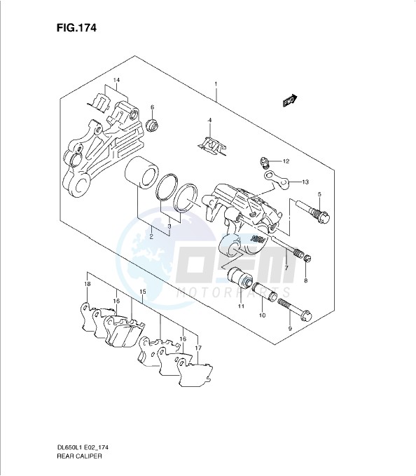 REAR CALIPER (DL650AL1 E24) blueprint