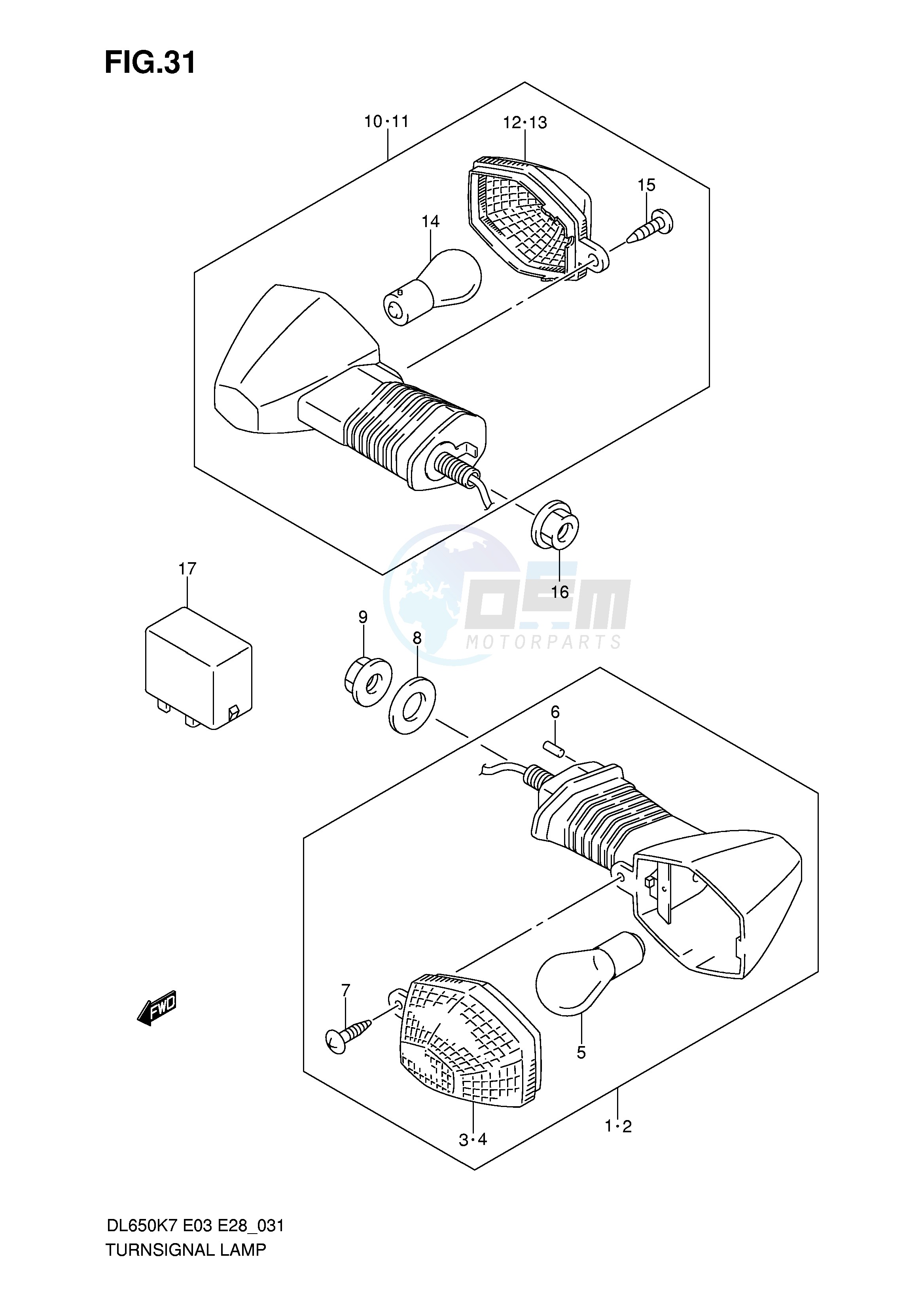 TURNSIGNAL LAMP (MODEL K7 K8) blueprint