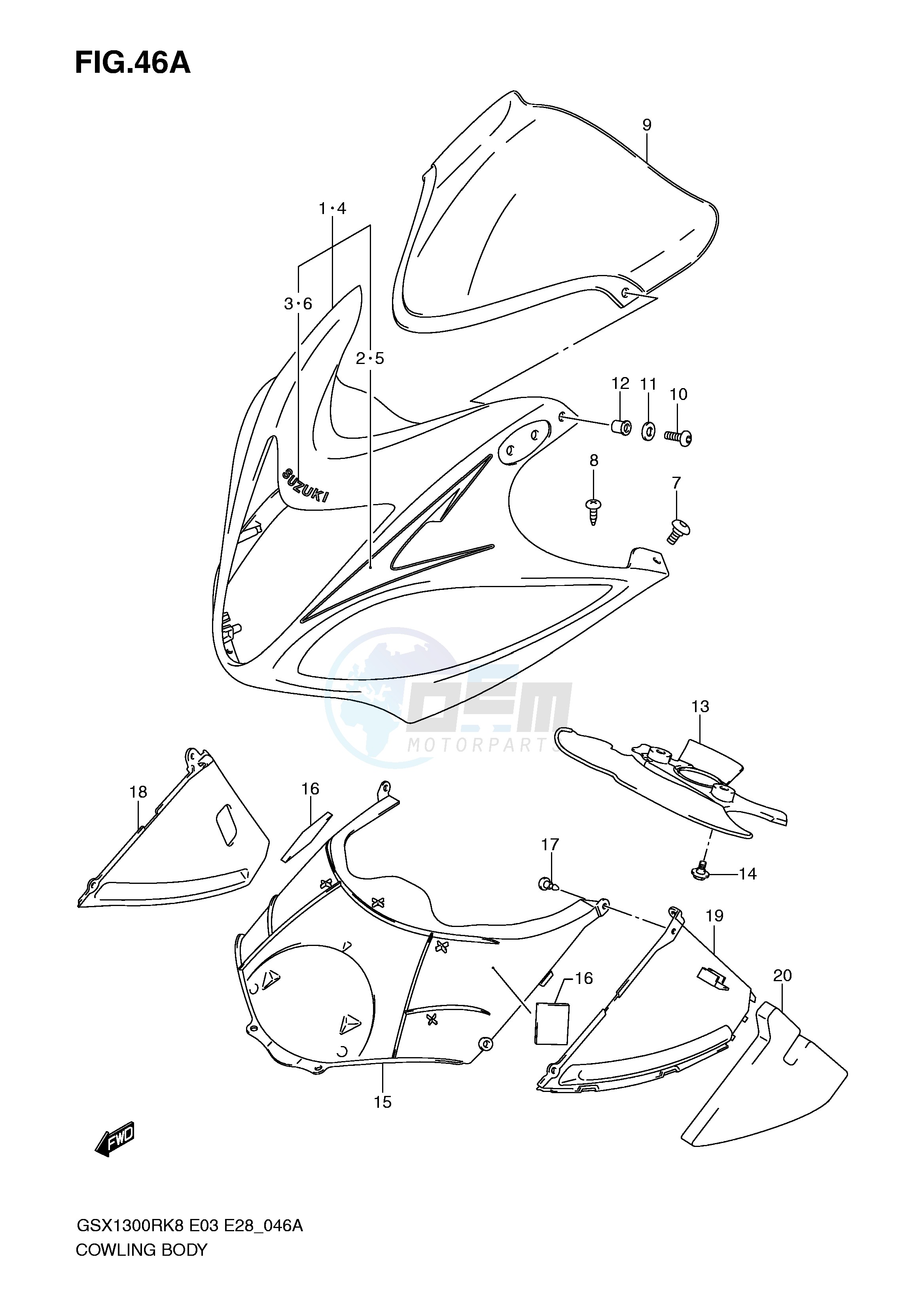 COWLING BODY (MODEL K9) blueprint