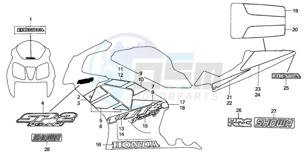 MARK/STRIPE(VTR1000SP2/3- E/ED/F/U)(VTR1000SP4/5/6) blueprint