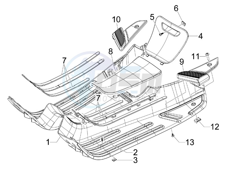 Central cover - Footrests image