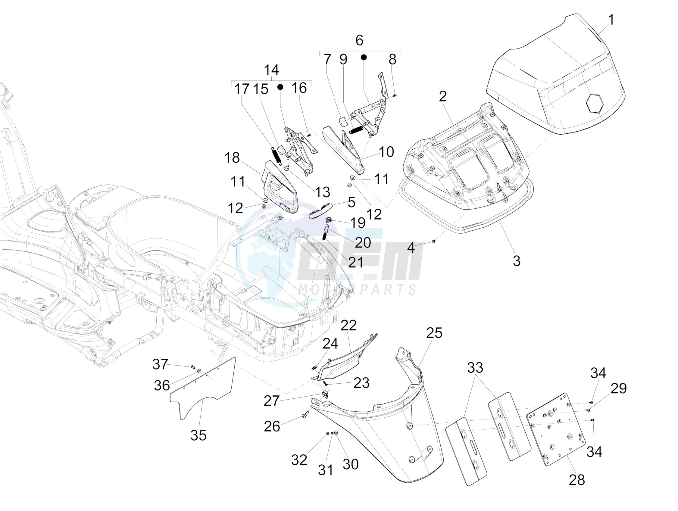 Rear cover - Splash guard blueprint