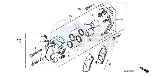 FRONT BRAKE CALIPER blueprint