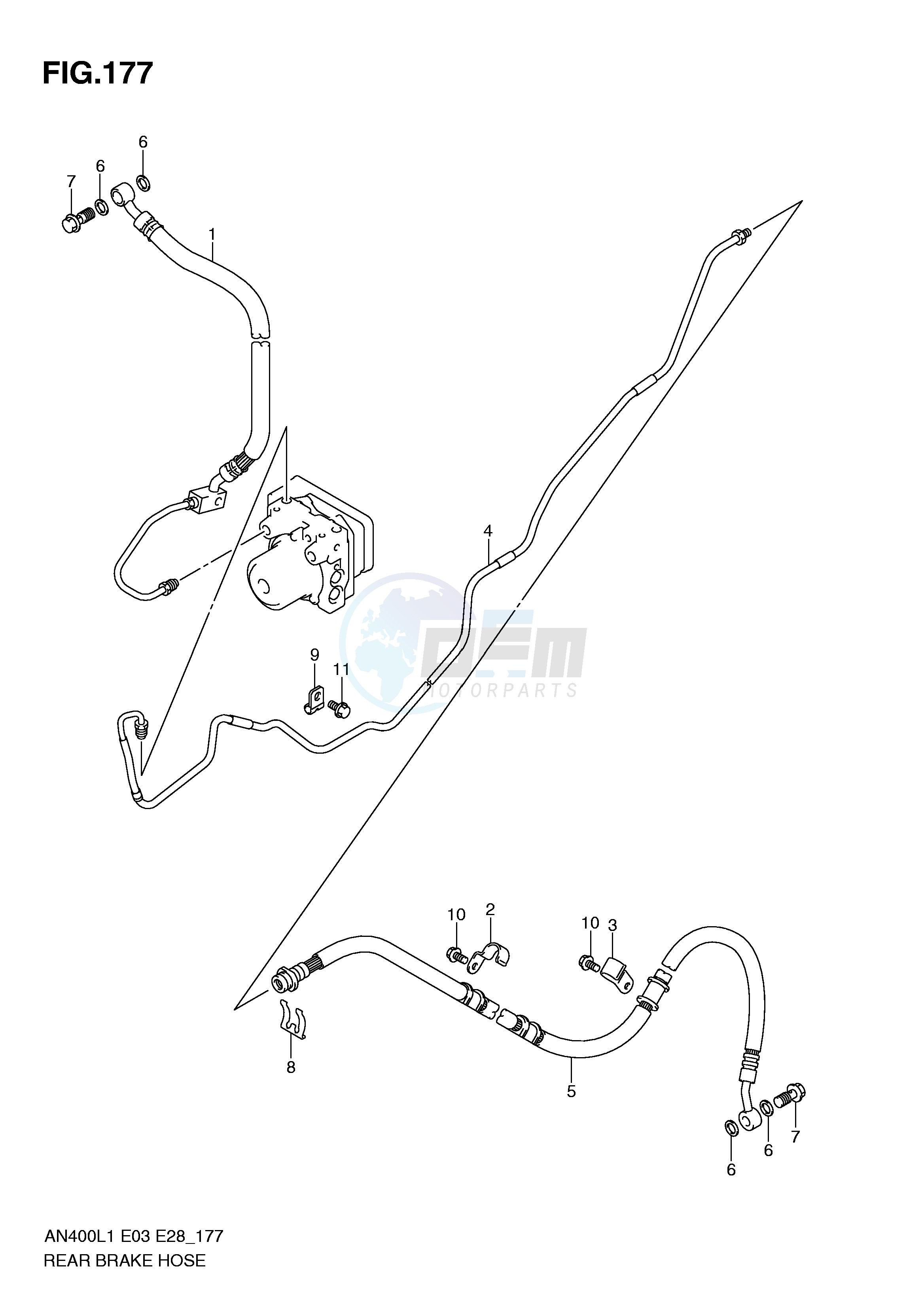 REAR BRAKE HOSE (AN400ZAL1 E28) image