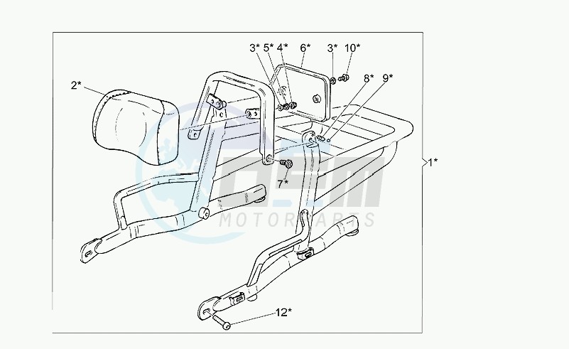 Optional tilting luggage rack blueprint