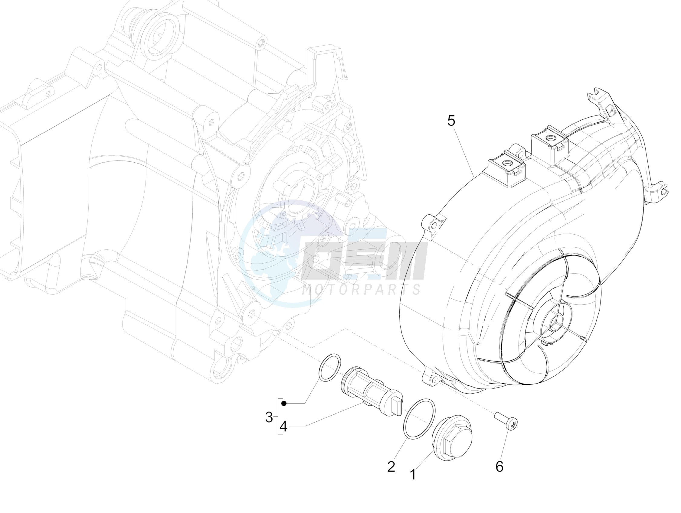 Flywheel magneto cover - Oil filter image