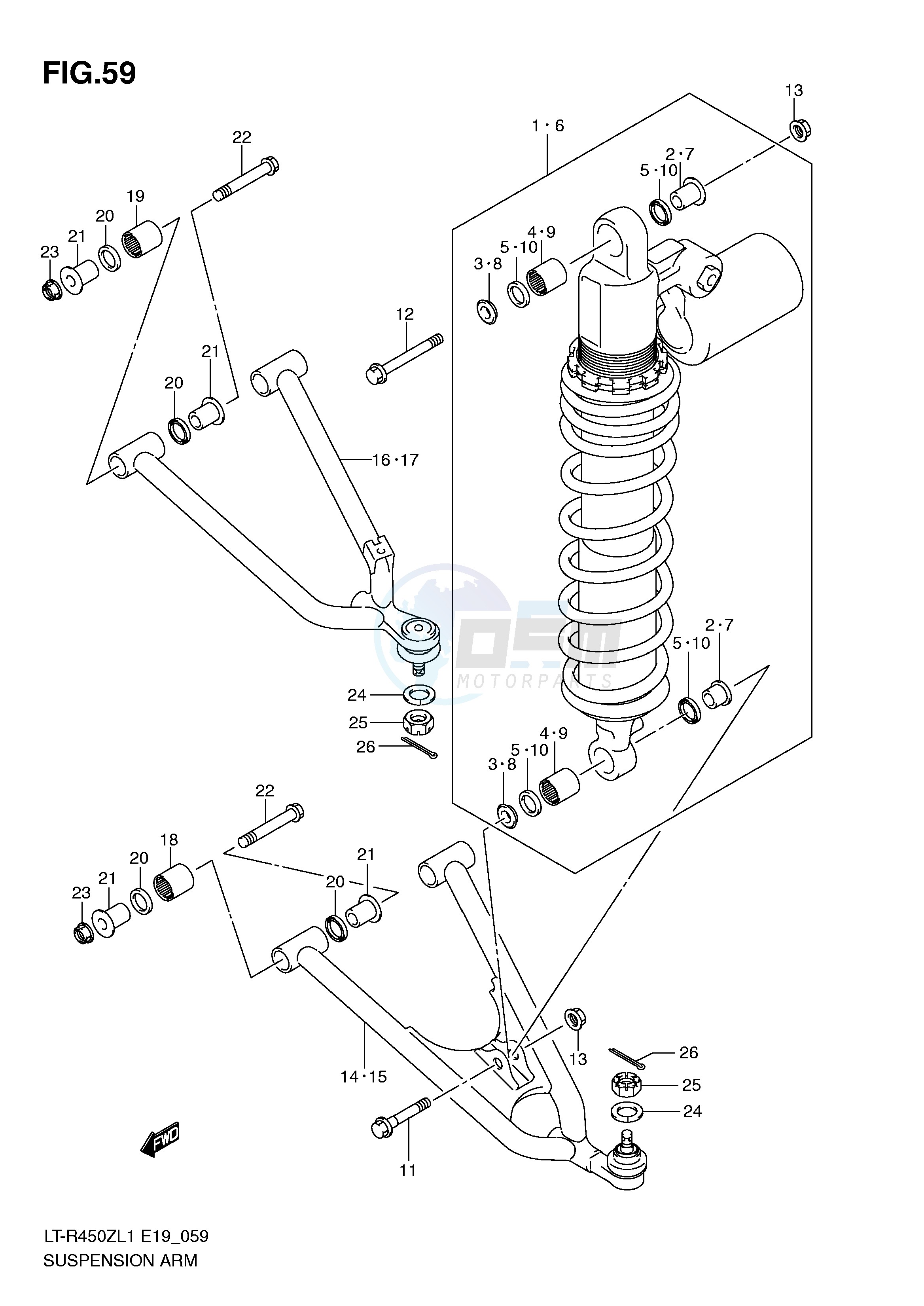 SUSPENSION ARM (LT-R450ZL1 E19) blueprint