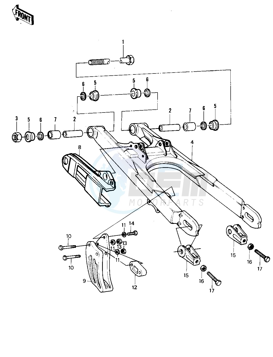 SWING ARM -- KX250-A6- - blueprint