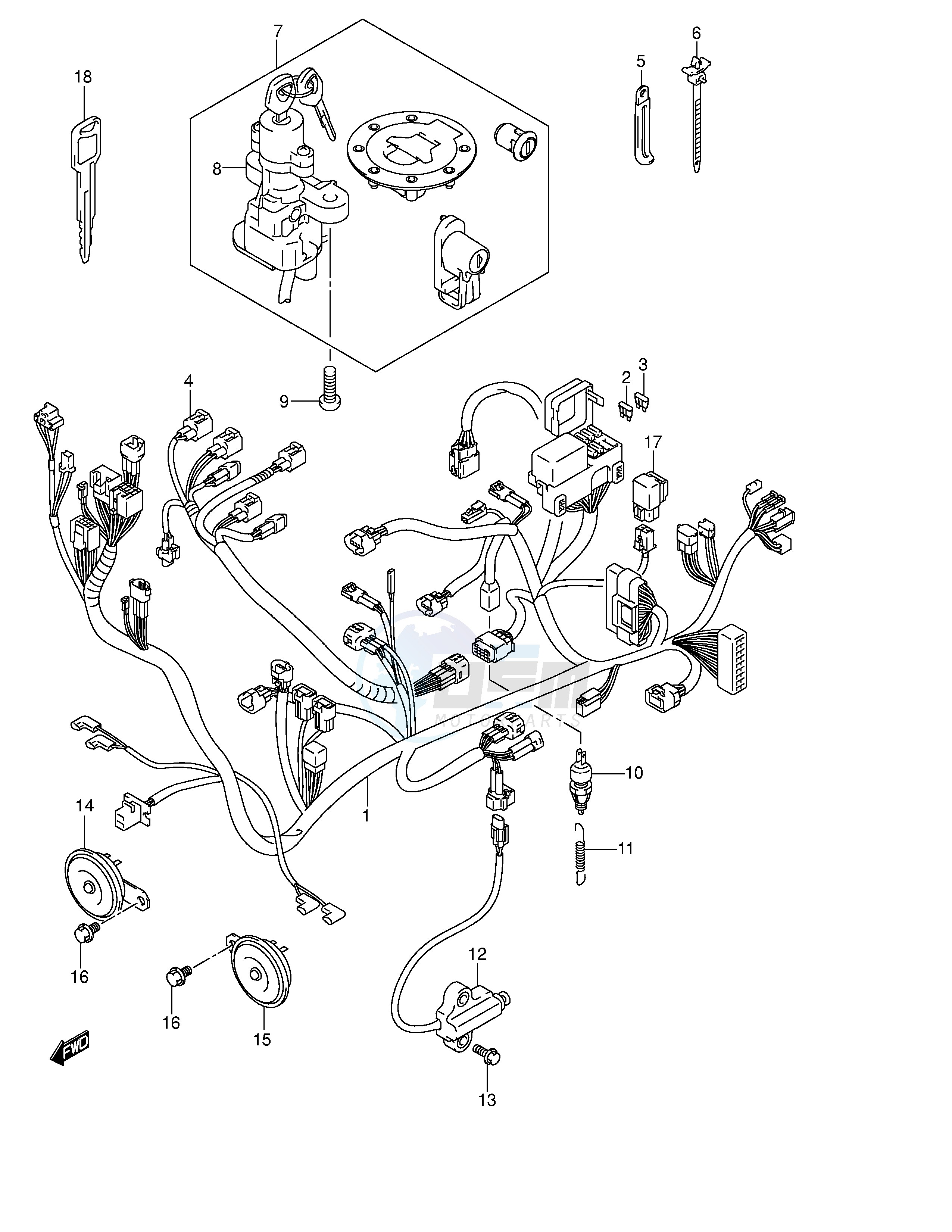 WIRING HARNESS (GSX1400K4 UK4) image