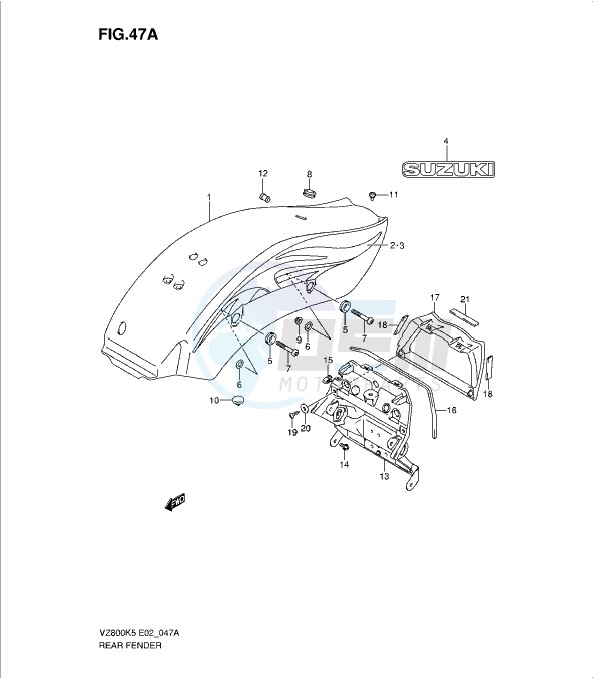 REAR FENDER (VZ800ZK7) blueprint