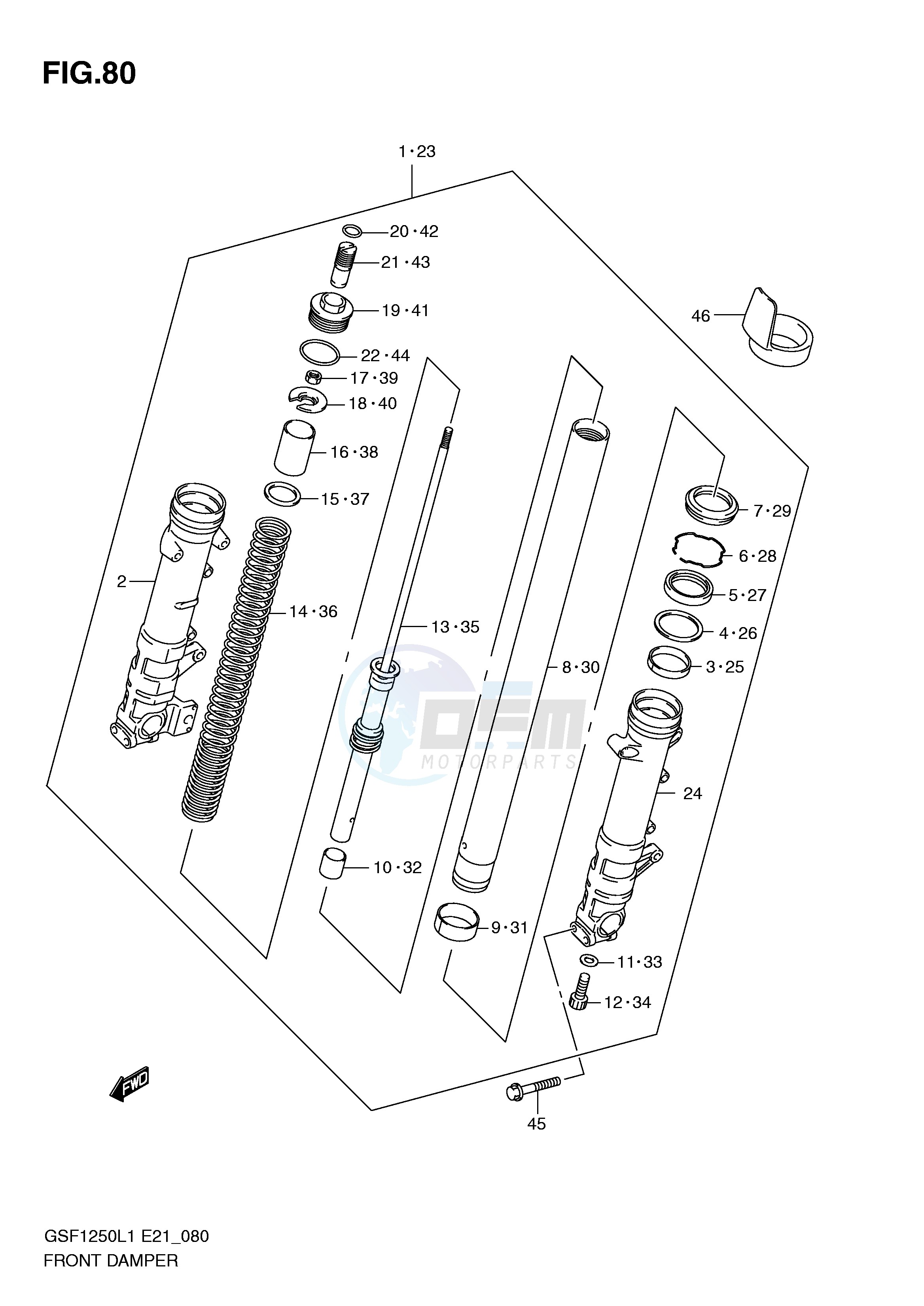 FRONT DAMPER (GSF1250L1 E21) blueprint