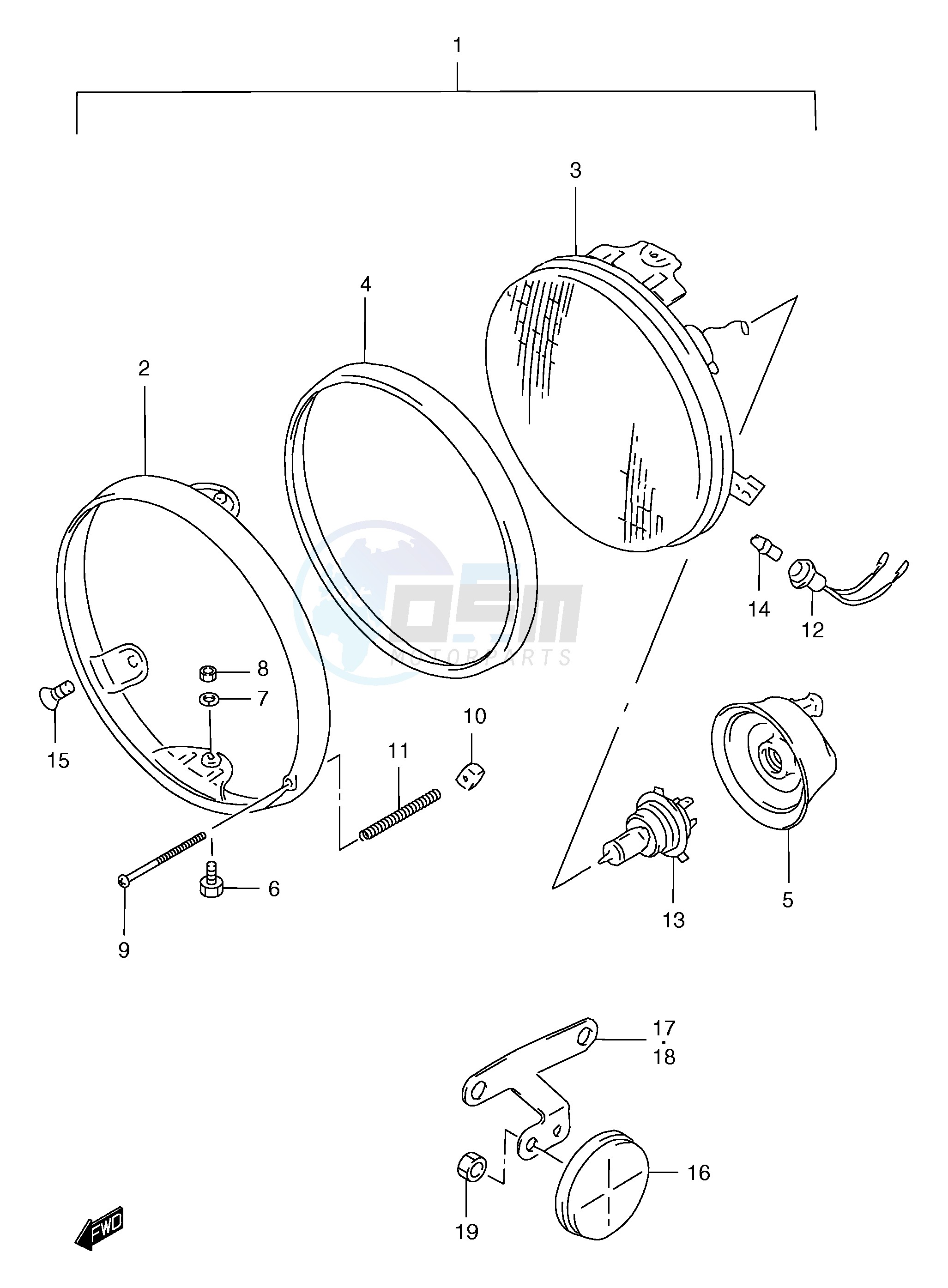 HEADLAMP (GSF1200T V W X Y) image