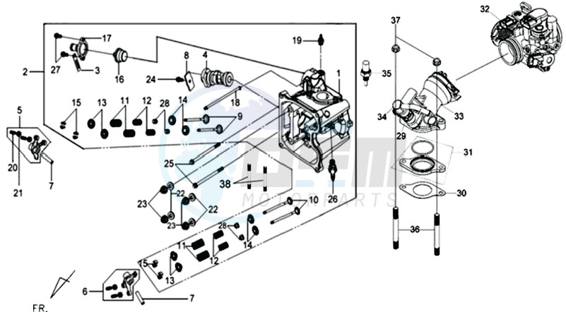 CYLINDER HEAD CPL   / THERMOSTAT image