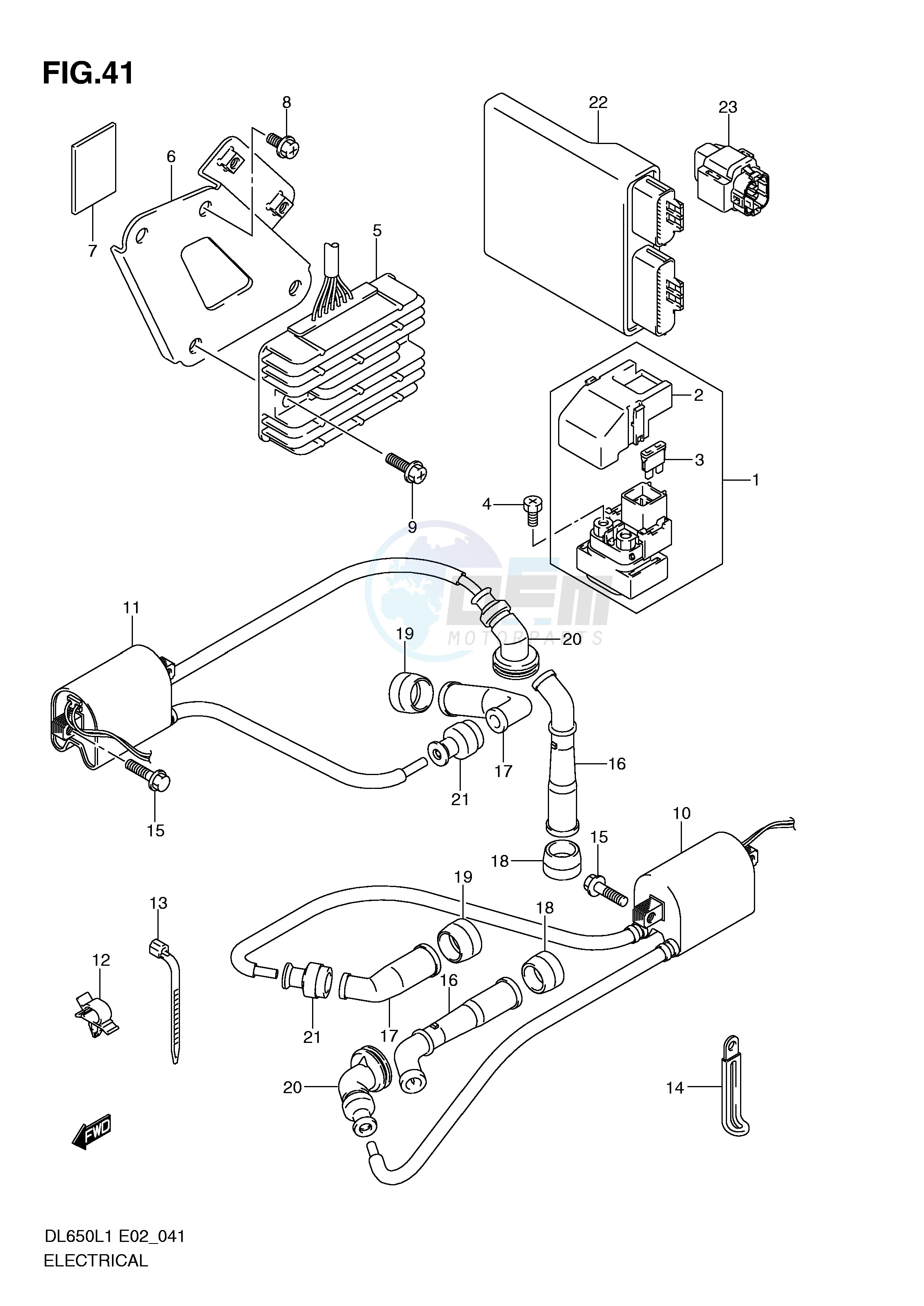 ELECTRICAL (DL650UEL1 E19) blueprint