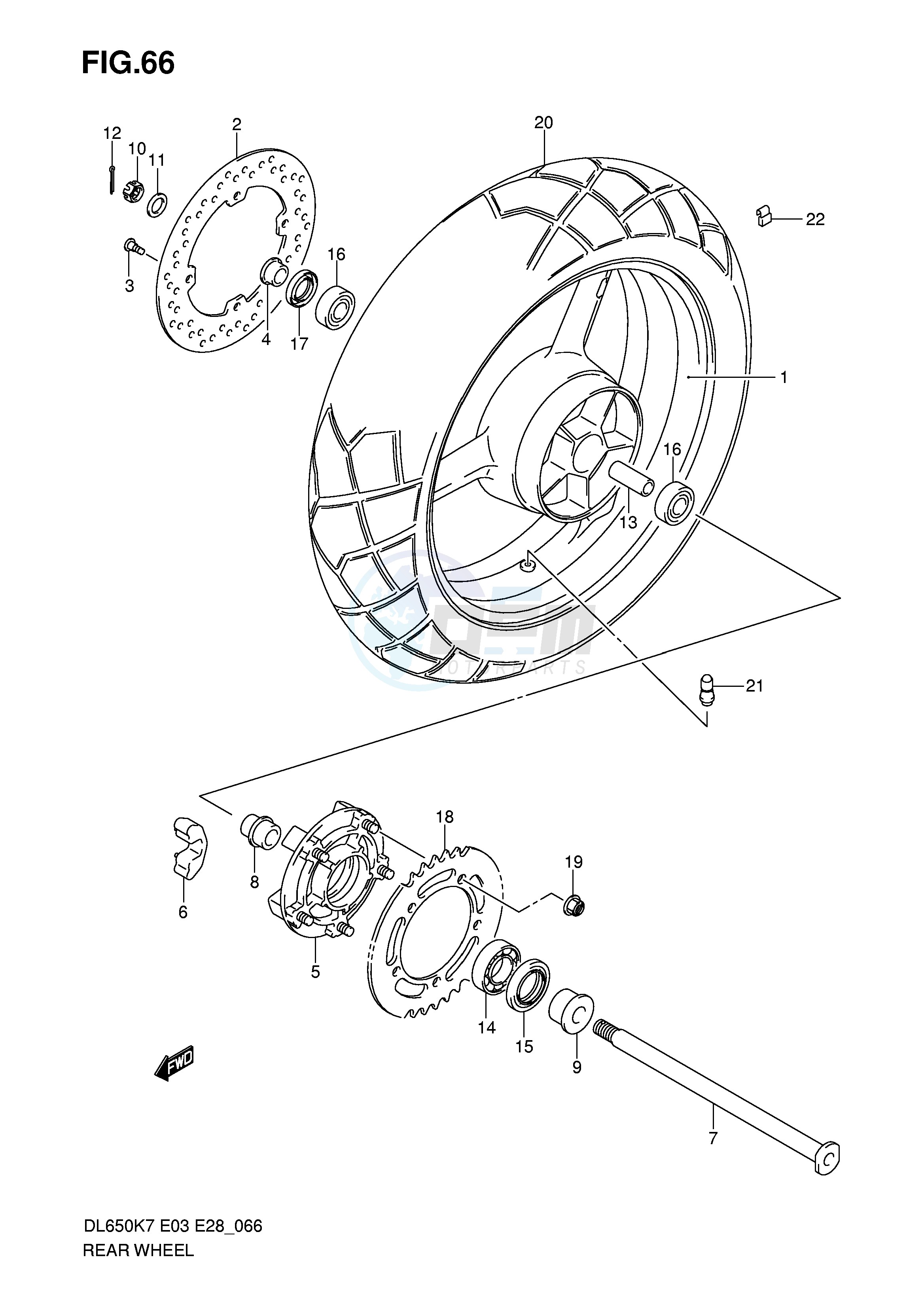 REAR WHEEL (DL650K7 K8 K9 L0) image