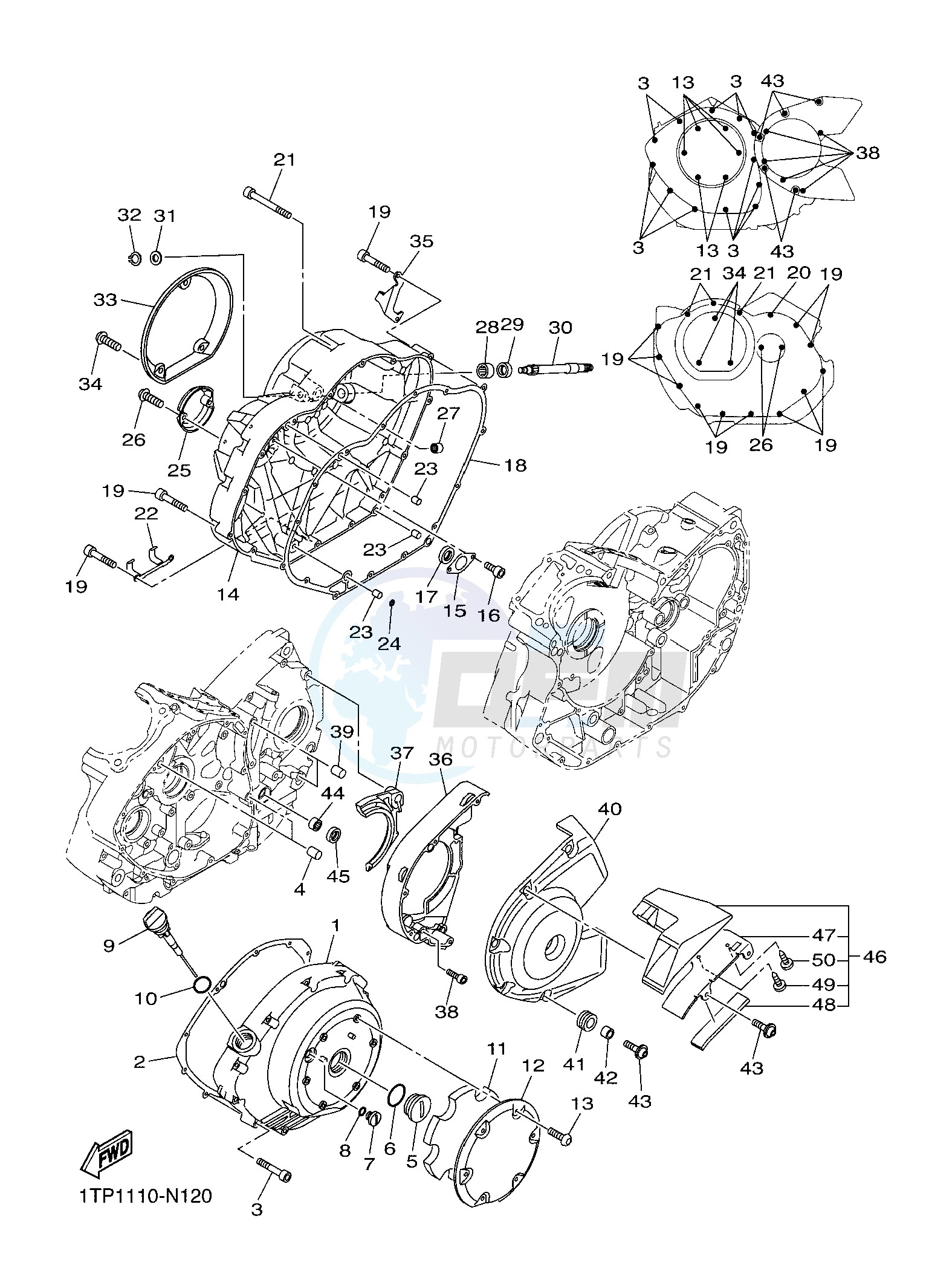 CRANKCASE COVER 1 blueprint